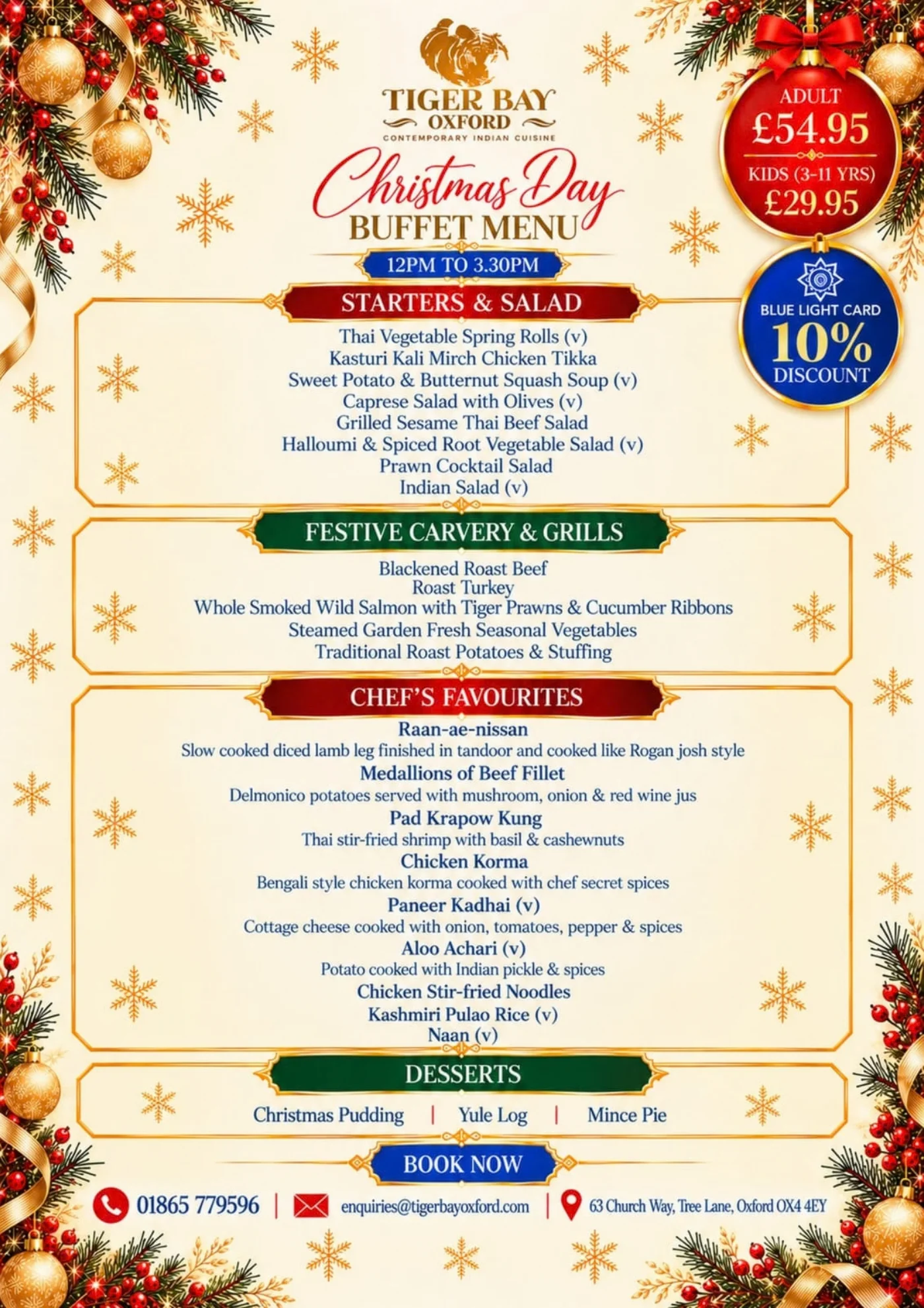 Christmas Day Buffet Menu